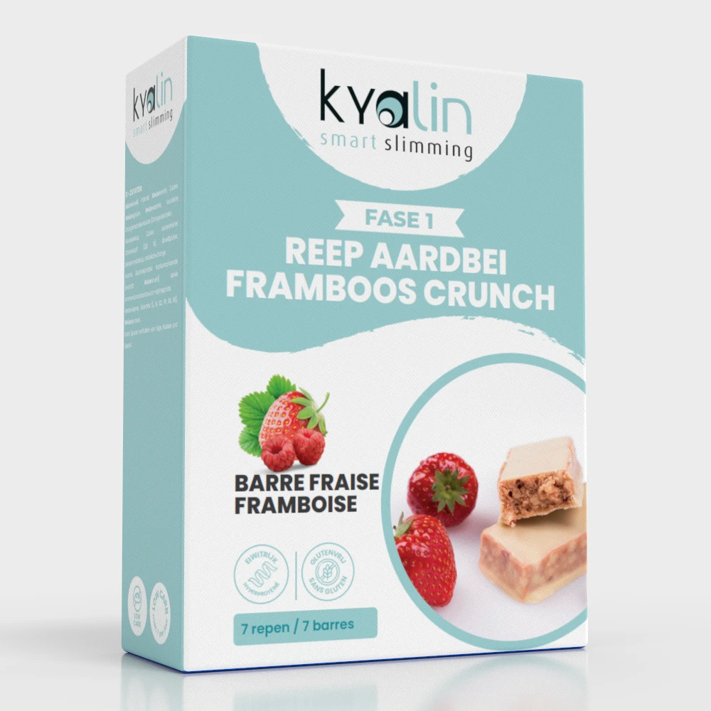 reep aardbei framboos Reep Strawberry Raspberry Crunch 7 st/doos - Afbeelding 1
