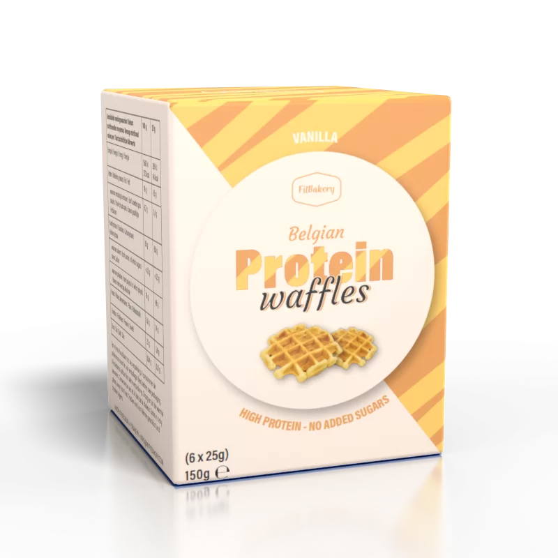 box-vanille-transp Belgische Proteïne vanillewafels 150g - Afbeelding 1